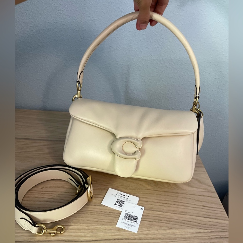 COACH Pillow Tabby 26 Shoulder Crossbody Bag - Ivory Gold Hardware